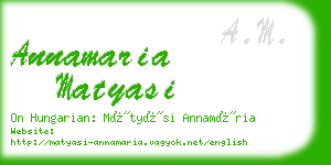 annamaria matyasi business card